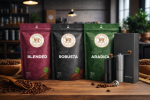 Espresso stark probierset 3x250g + Handmühle mit Edelstahl-Mahlwerk